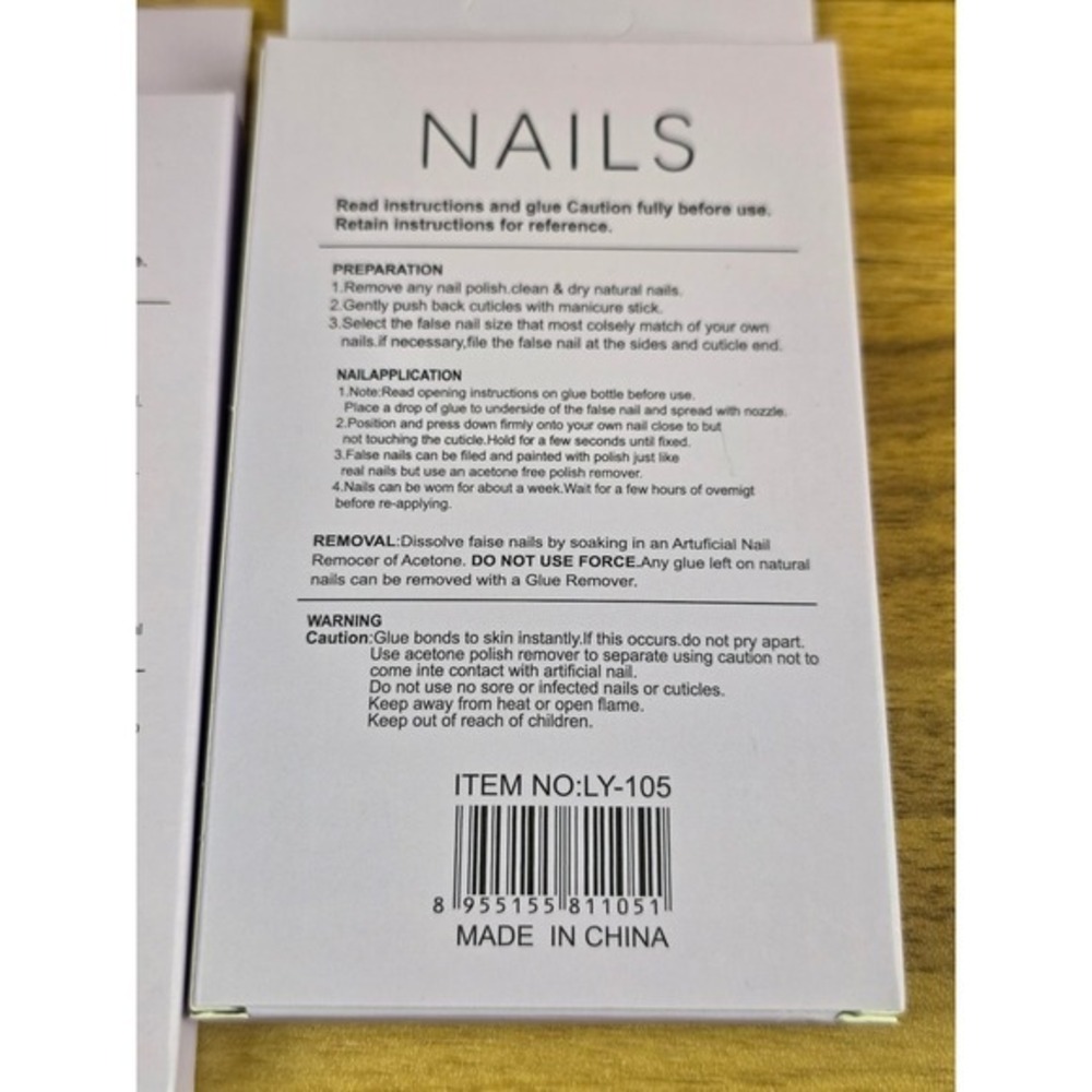 Party Legend Artificial Nail Tips 12ct Multicolor New Ombre Butterfly Rhinestone - Picture 5 of 5